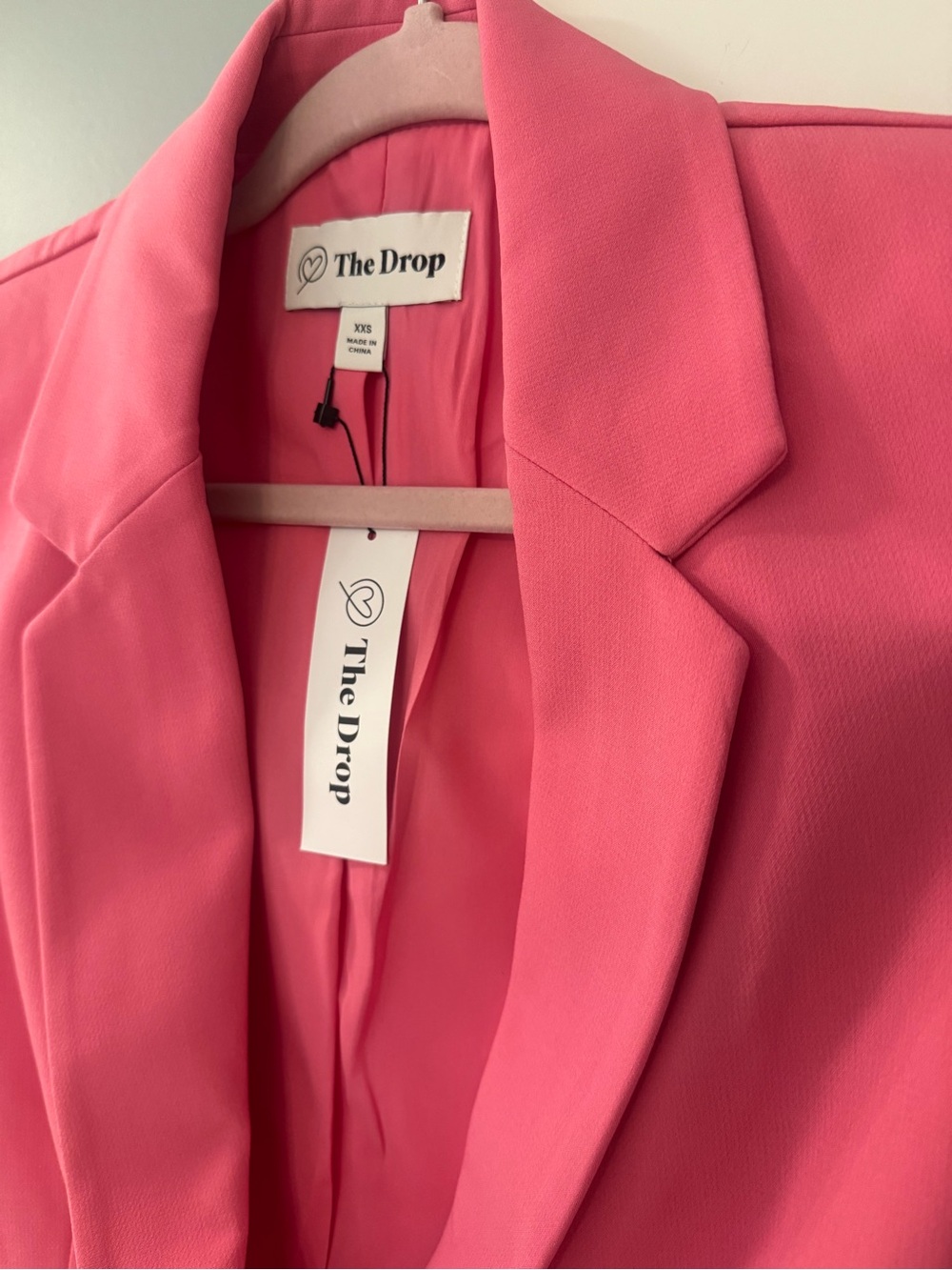 The Drop Blake Women's Rose Pink Single-Button Long Blazer Jacket size XXS - Picture 7 of 8